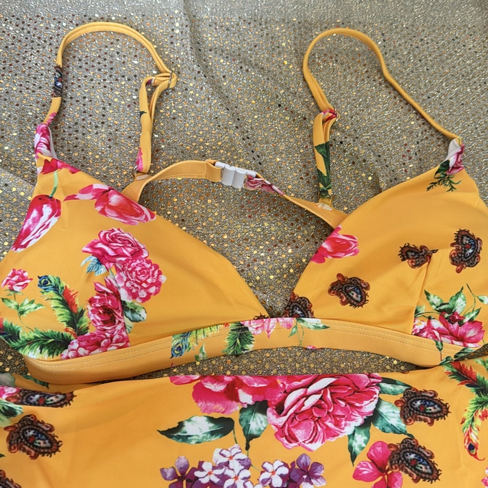 Floral women’s  colorful swimsuit two peice / bikini - Picture 3 of 11
